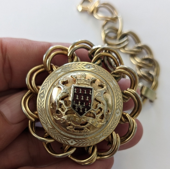 VTG GOLD TONE LARGE EUROPEAN CHARM BRACELET - Picture 5 of 13